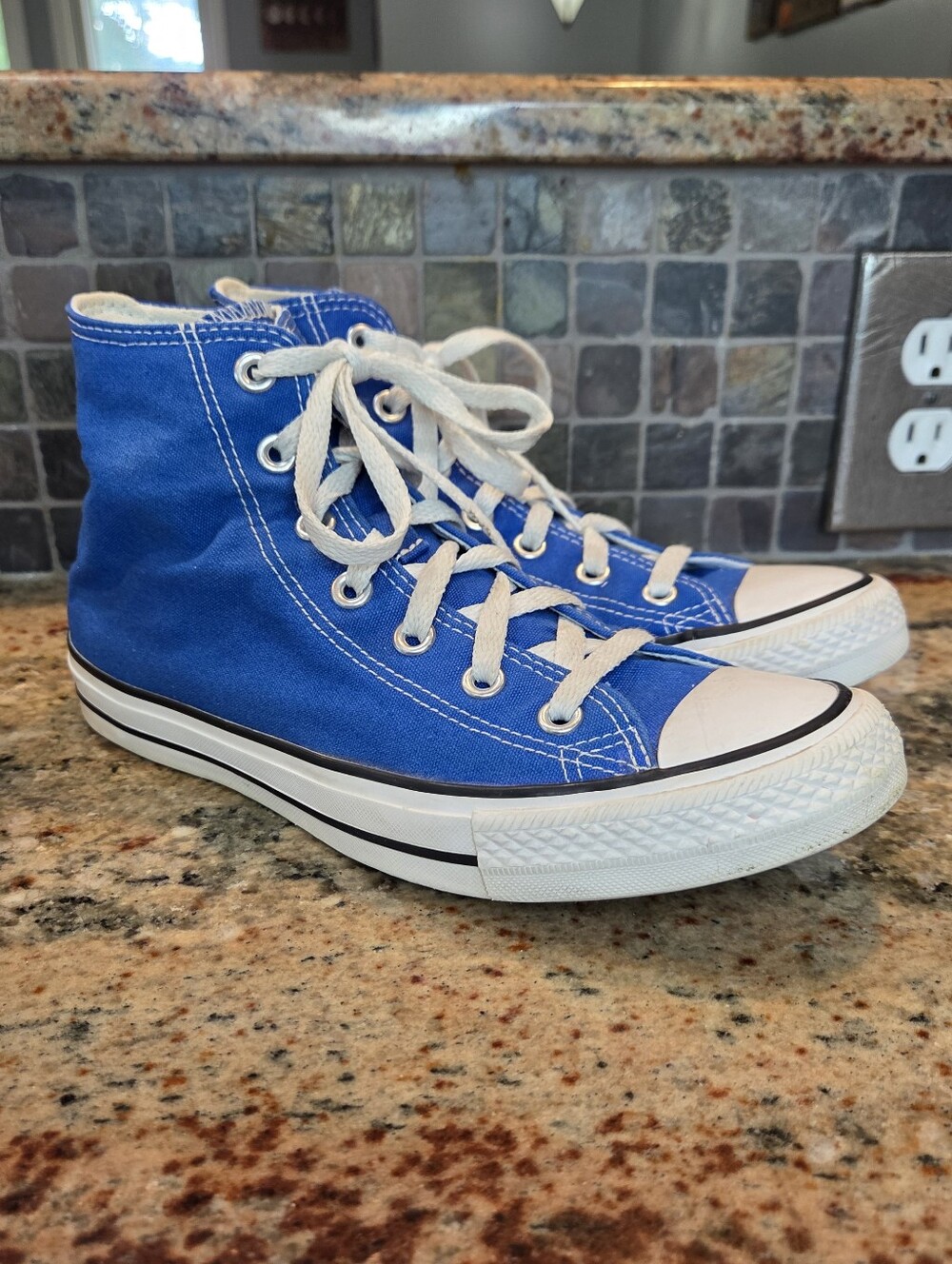 Converse Chuck Taylor All Star High Top Blue Canvas Sneakers Mens 6 Womens 8